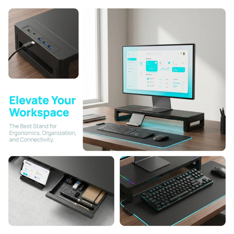 Tablet Stand Adjustable - Height Adjustable Foldable Household Monitor Stand