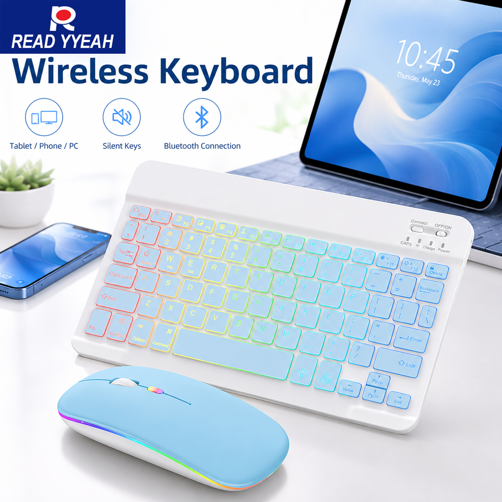 Tablet Accessories Keyboard - New Ultra Slim Portable 7 Color
