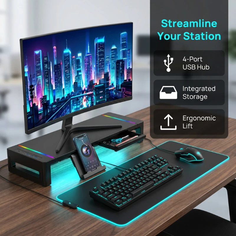 Monitor Stand Riser, With Fold - Tablet Stand Adjustable บทวิจารณ์และราคา