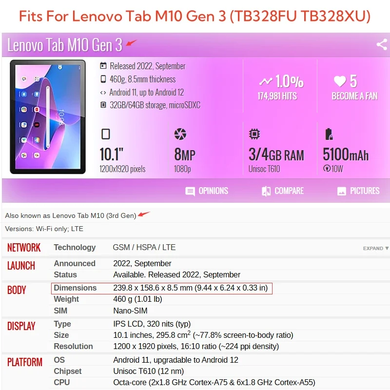 Capa For Lenovo Tab M10 3rd Ge - Tablet Accessories Lenovo บทวิจารณ์และราคา