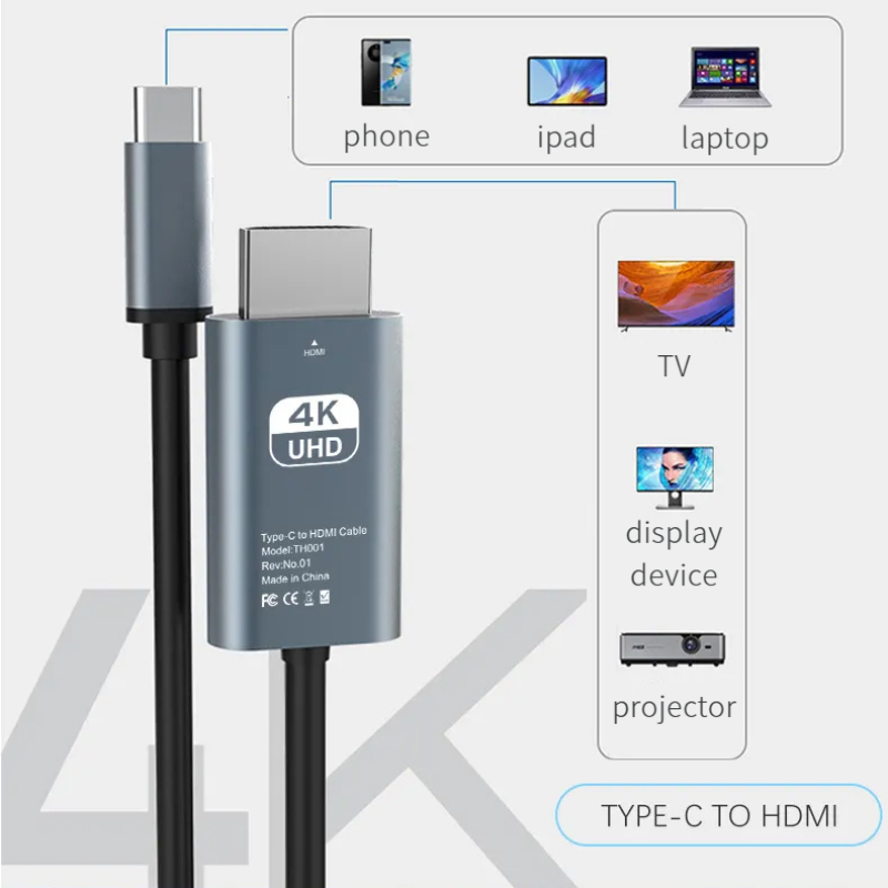 4K USB C To HDMI Cable Type-C  - Hdmi Adapter Tablet บทวิจารณ์และราคา