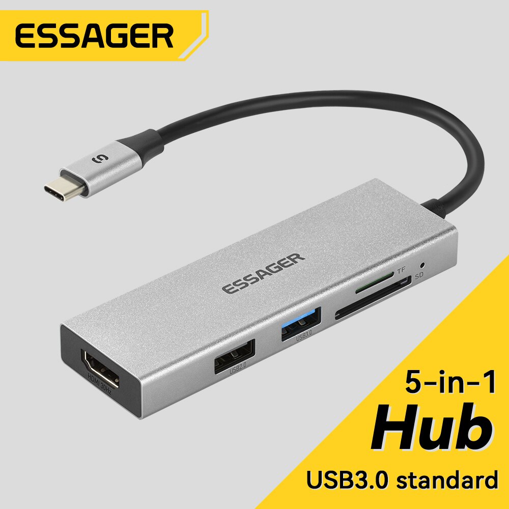 Essager 5 in 1 USB C HUB HDMI- - Hdmi Adapter Tablet บทวิจารณ์และราคา