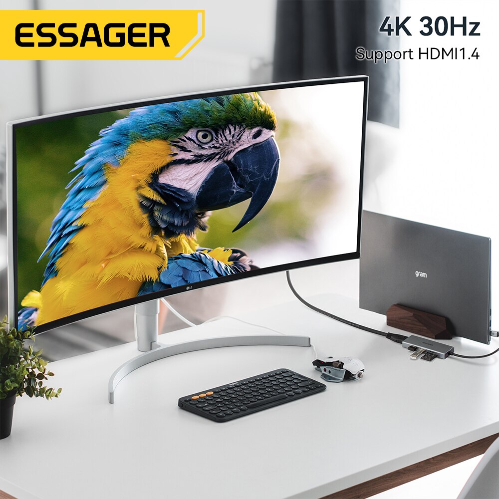 Essager 5 in 1 USB C HUB HDMI- - Hdmi Adapter Tablet บทวิจารณ์และราคา