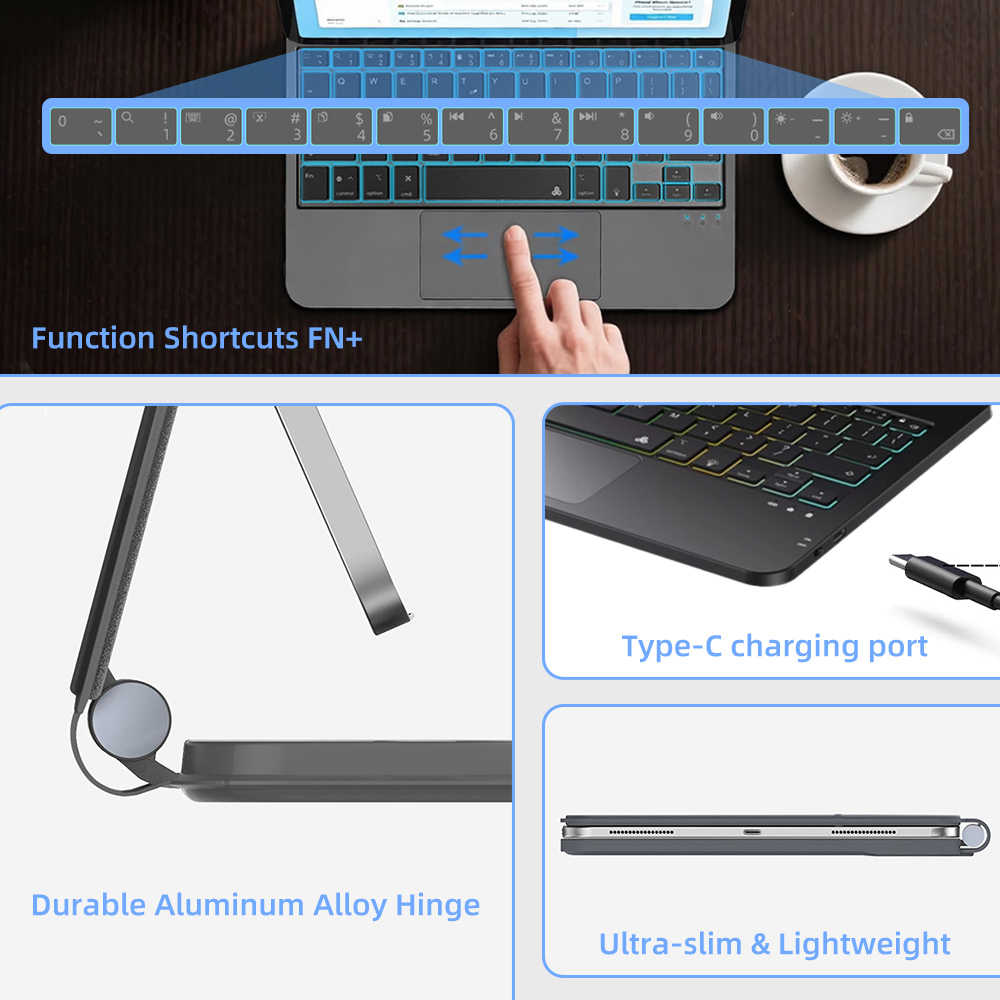Wireless Backlit Keyboard Case - Ipad Cover Folio บทวิจารณ์และราคา