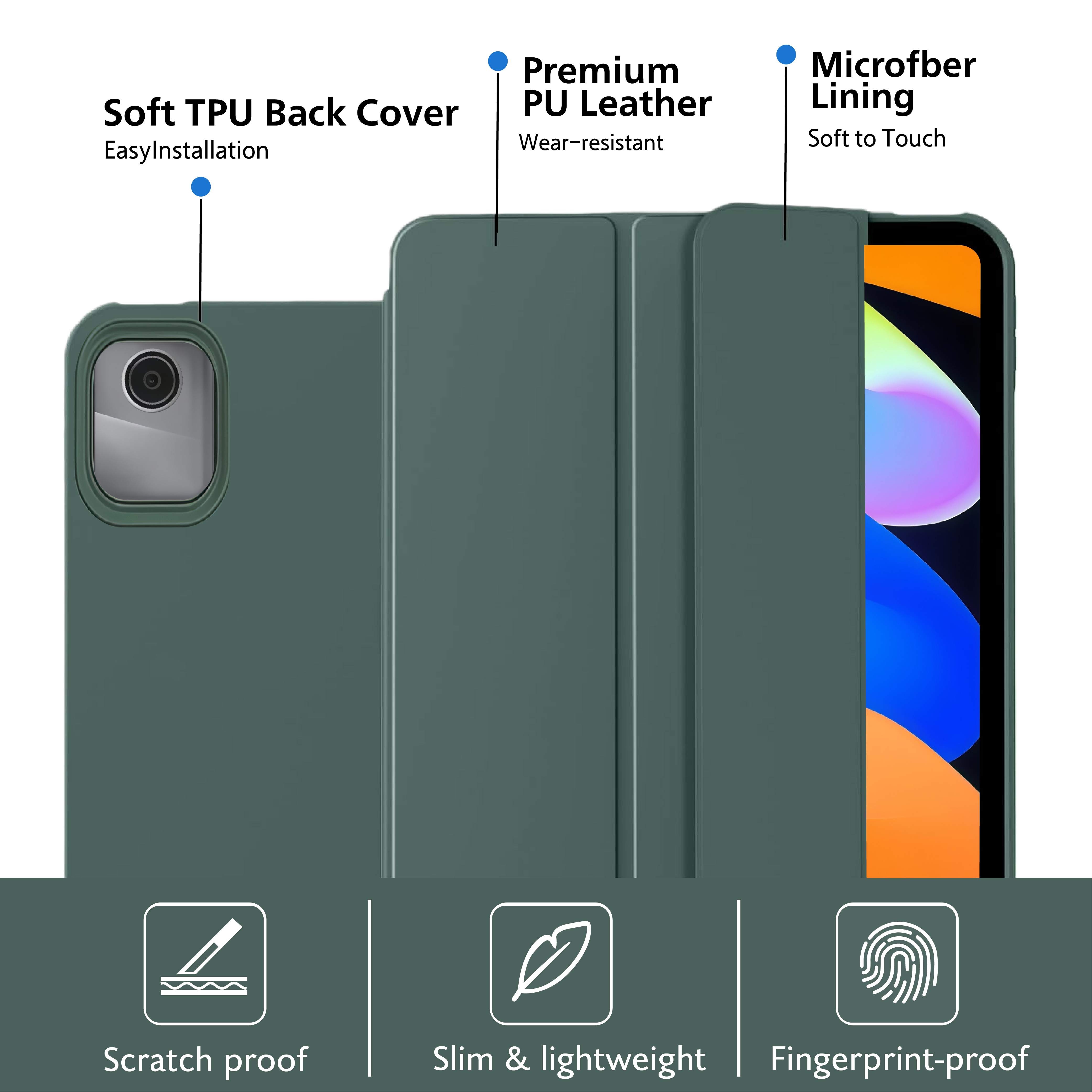 Tri-fold Flip Case For Lenovo  - Tablet Accessories Lenovo บทวิจารณ์และราคา