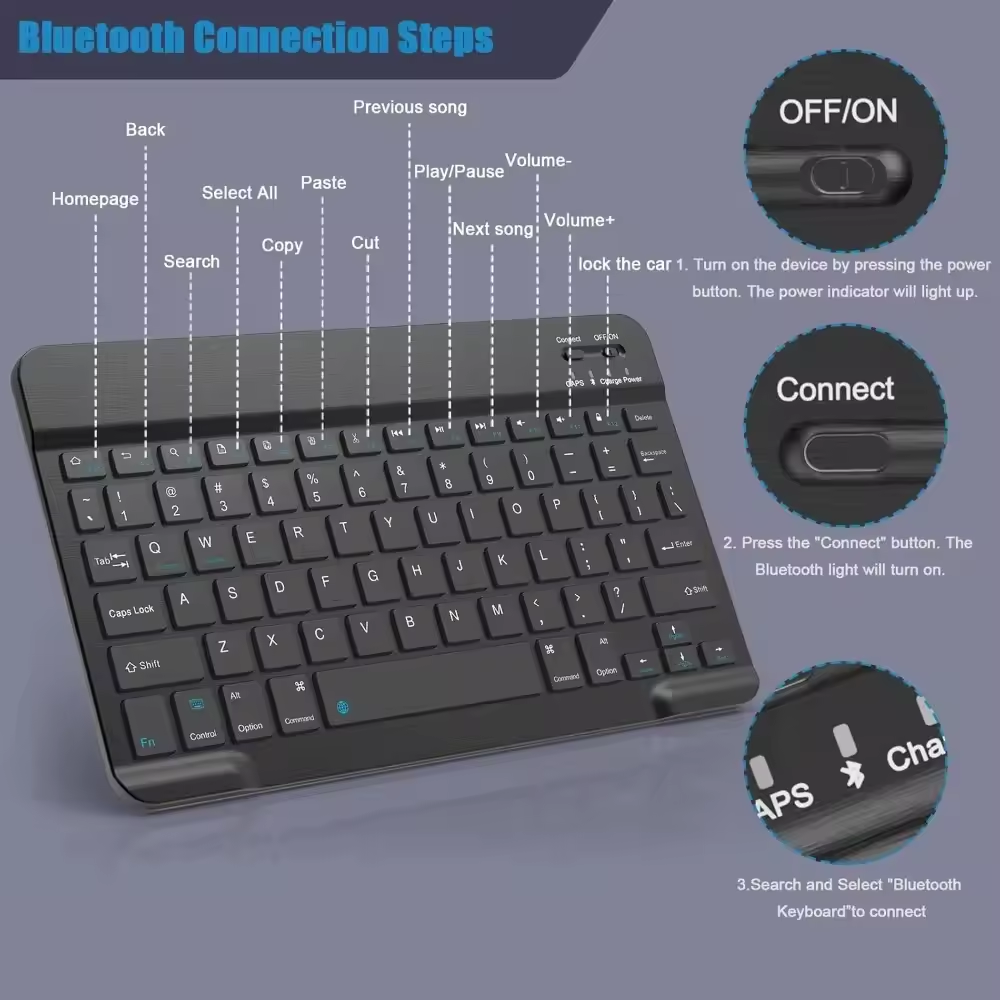 Bluetooth Wireless Keyboard Mo - Tablet Accessories Keyboard บทวิจารณ์และราคา