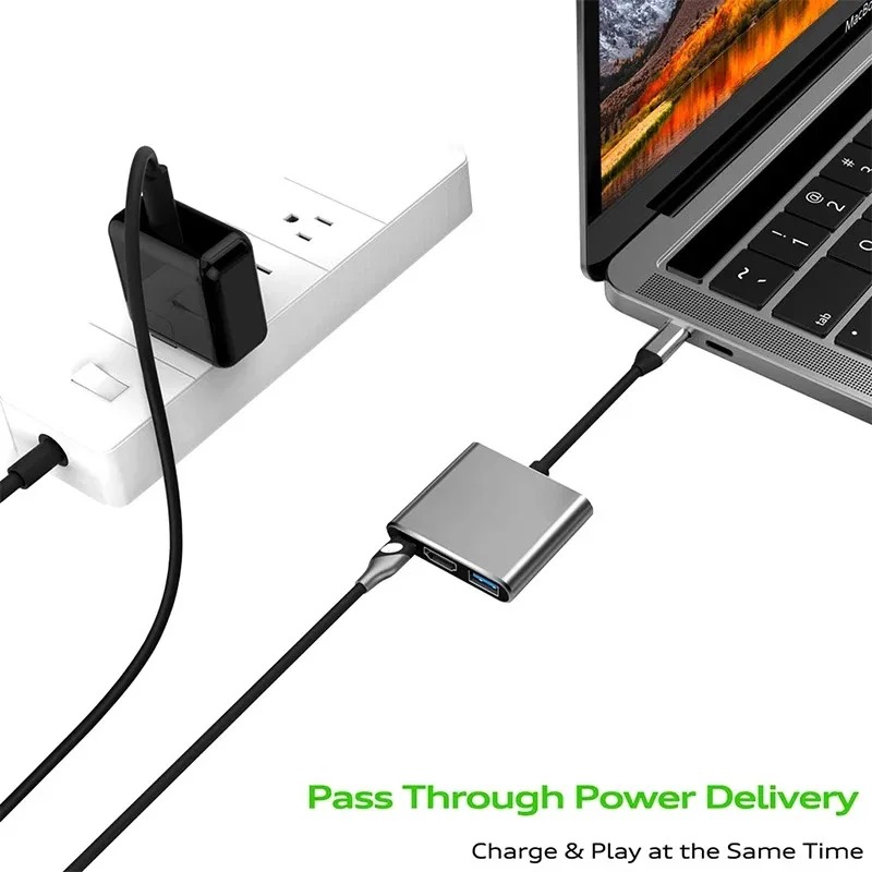 USB C HUB 3in1 Type C 3.0 to H - Hdmi Adapter Tablet บทวิจารณ์และราคา