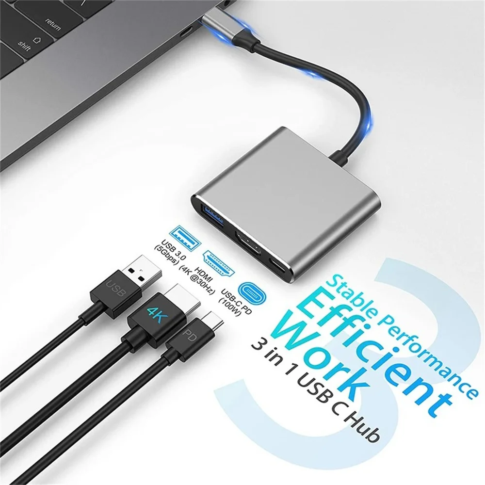 USB C HUB 3-in-1 Multiports Ad - Hdmi Adapter Tablet บทวิจารณ์และราคา