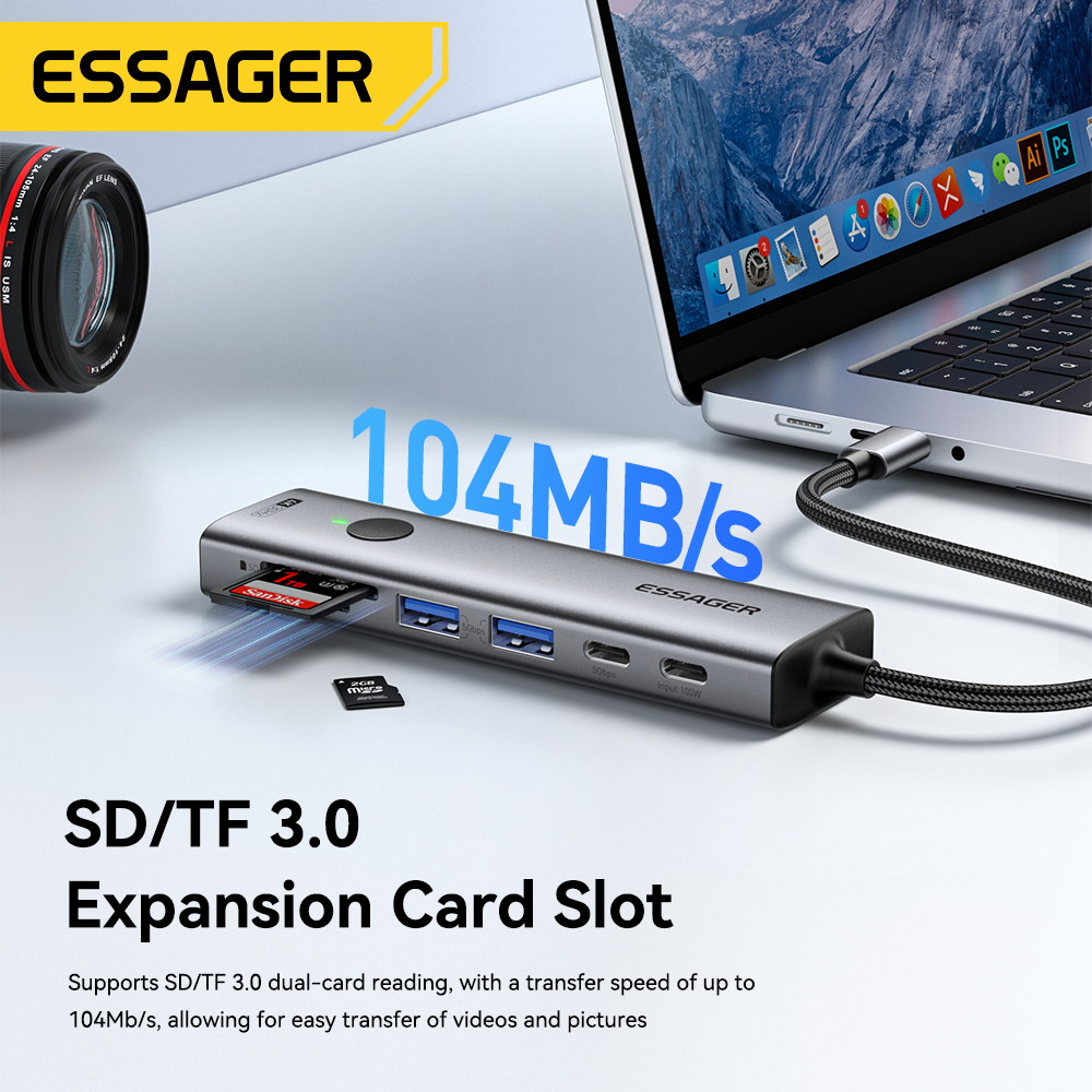 Essager USB C HUB 4K 7-in-1 Ty - Hdmi Adapter Tablet บทวิจารณ์และราคา
